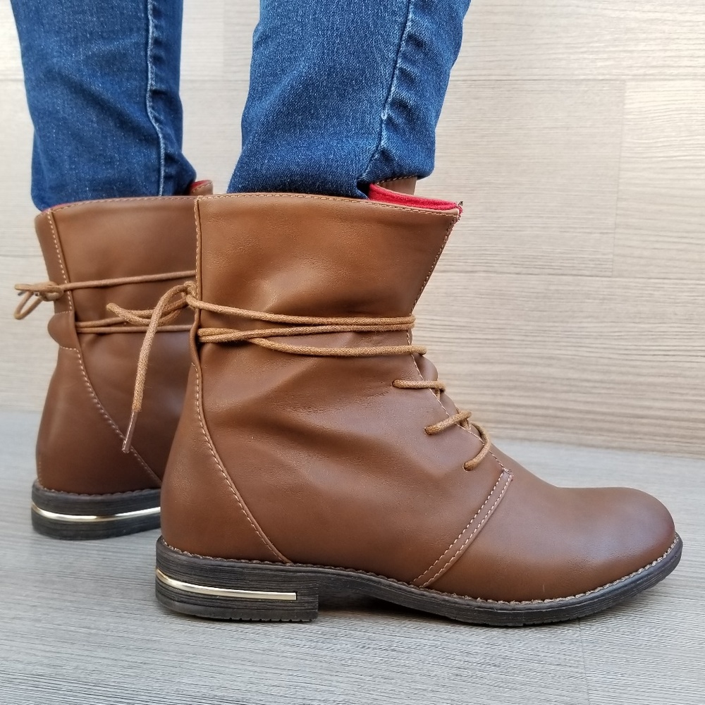 Boho-Chic Style Ankle Boots Tie Around Laces-F - Picture 3 of 8